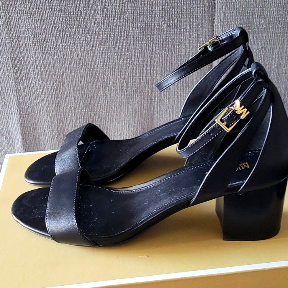 Michael Kors Black Leather Sandals